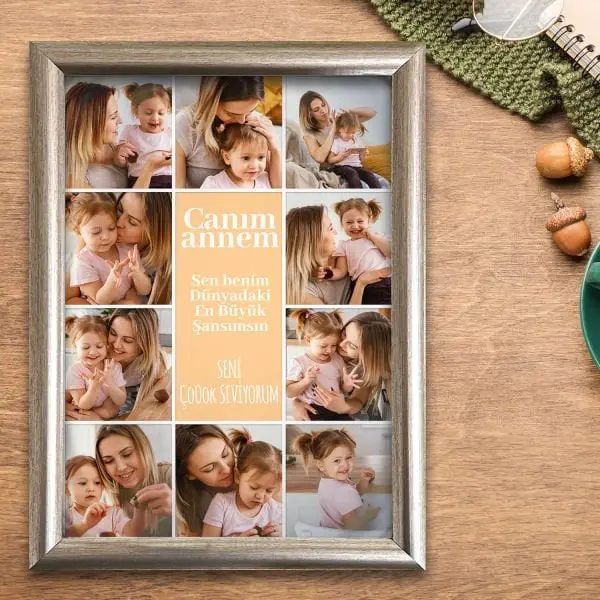 '' Canım Annem '' Tasarımlı Fotoğraf Baskı - 30x40 siyah