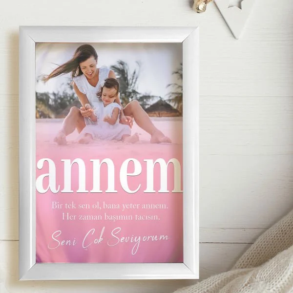 '' Anneme Mesaj '' Tasarımlı Fotoğraf Baskı